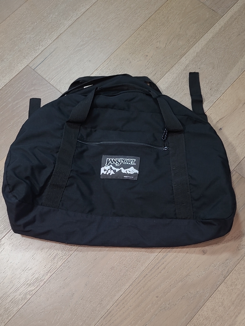 Vintage JanSport Duffel Bag Men's/Women's Black Zipper Travel Bag Gym Camping